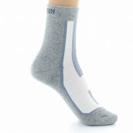 Chaussettes courtes de sport mixtes en Coolmax Blanc/Gris
