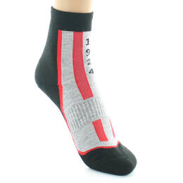 Chaussettes courtes de sport mixtes en Coolmax Noir/Rouge