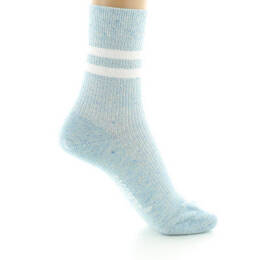 Chaussettes courtes femme en coton et soie Bleu Pastel