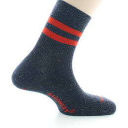 Chaussettes courtes homme en coton et soie Marine chiné/Orange