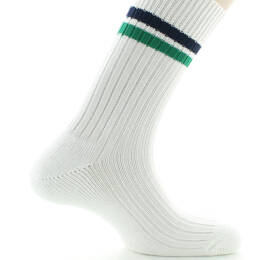 Chaussettes de tennis mixtes intérieur doublé en coton Blanc/Vert