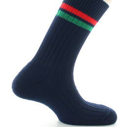 Chaussettes de tennis mixtes intérieur doublé en coton Marine/Vert