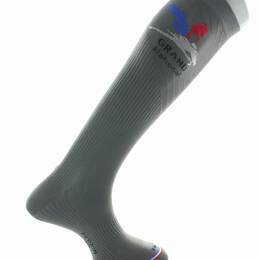 Chaussettes hautes d'équitation mixtes en microfibres Grand National Gris Fer