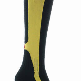 Chaussettes hautes mixtes Pro en laine peignée mélangée Jaune