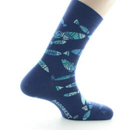 Chaussettes homme en coton Poissons bleus