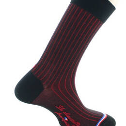 Chaussettes homme en fil d'Écosse Matignon Noir/Rouge