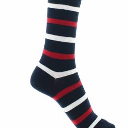 Chaussettes mixtes Marinière en coton peigné Marine/Rouge