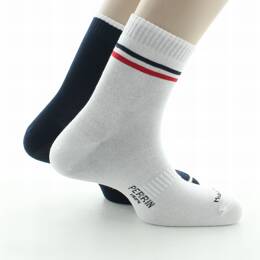 Chaussettes réversibles de sport mixtes en coton Blanc/Rouge