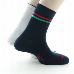 Chaussettes réversibles de sport mixtes en coton Marine/Vert