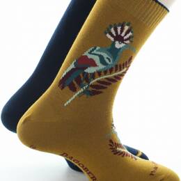 Chaussettes réversibles homme Huppe fasciée en coton Moutarde