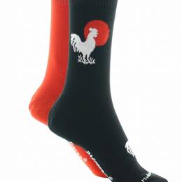 Chaussettes réversibles homme Coq en coton Noir/Orange