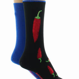 Chaussettes réversibles mixtes Piments en coton Noir/Bleu