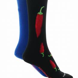 Chaussettes réversibles mixtes Piments en coton Noir/Bleu
