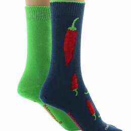 Chaussettes réversibles mixtes Piments en coton Vert de gris/Vert