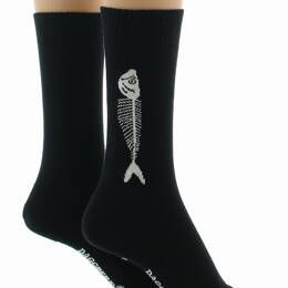 Chaussettes réversibles mixtes Sardine en coton Noir