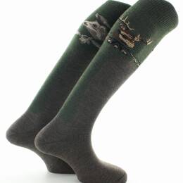 Lot 2 paires de mi-bas en laine bouclette - Thème chasse
