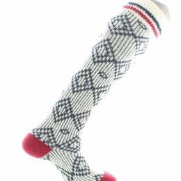 Mi-bas mixte Jacquard en Mohair Écru