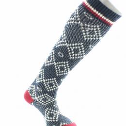 Mi-bas mixte Jacquard en Mohair Marine