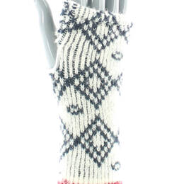 Mitaines femme en laine Mohair et maille Jacquard Écru