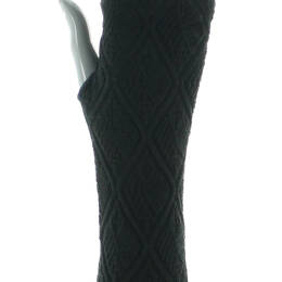Mitaines femme à maille Jacquard en laine et coton bio Noir