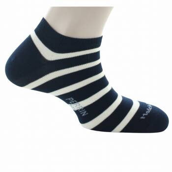 Socquettes mixtes Marinière en coton peigné Marine/Écru
