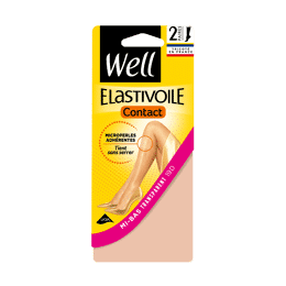 Lot de 2 paires de Mi-bas Transparent 19D Elastivoile Contact - Beige miel