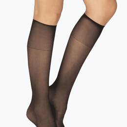 Lot de 2 paires de Mi-bas Transparent 19D Elastivoile Contact - Noir