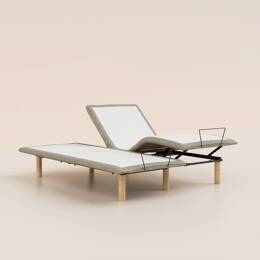 Sommier électrique 160x200 cm - Gris - Acier recyclé - Confort relaxant et personnalisé -Simple d'utilisation -Fabriqué en France - Tediber