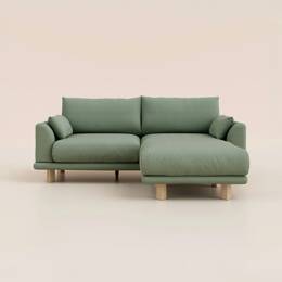 Canapé d'angle 3 places - Tissu Vert Sauge - Design et confortable - Fabriqué en France - Tediber