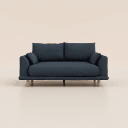 Canapé 3 places - Tissu Bleu - Design et confortable - Fabriqué en France - Tediber