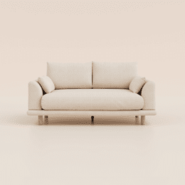 Canapé 3 places - Tissu Écru - Design et confortable - Fabriqué en France - Tediber