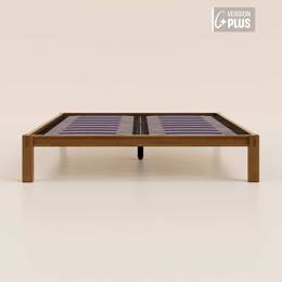 Sommier en bois 120x200 cm Plus- Bois de bouleau massif éco-responsable - Foncé - Haut de gamme - Durable et robuste - Tediber