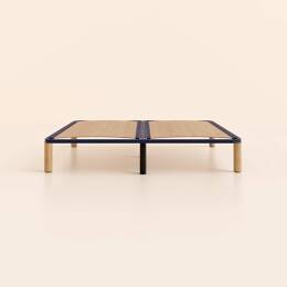 Sommier à lattes 120x190 cm - Confort responsable - Livré en kit - Fait en France - Acier recyclé et lattes en bois - Tediber
