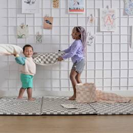 Tapis de vie King Size Damier Céladon