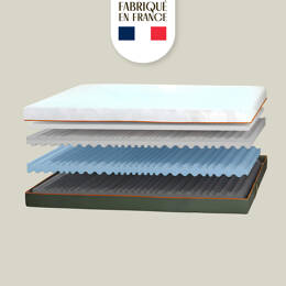 Matelas Français à Mémoire de Forme Haut de Gamme - 200x200 - Accueil Souple - Déhoussable - Matelas Aurore - Dormez Français