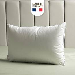 Oreiller Plume Duvet de Canard - 60x60 - Fabriqué en France - Confort Moelleux - Dormez Français