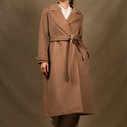 Manteau Femme Long Laine et Cachemire Taupe - Palace