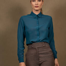 Chemise Femme Soie Bleu Pétrole - Conception