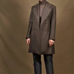 Manteau 3/4 Femme Croisé en Laine Tweed - Soeur