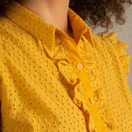 Chemisier Brodé Jaune – Nonchalance