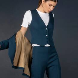 Gilet Tailleur Femme Bleu Petrole - Conception