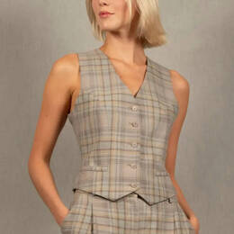 Gilet Tailleur Femme Laine à Carreaux - Conception