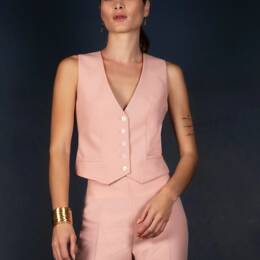 Gilet Tailleur Femme Rose Ballerine - Conception
