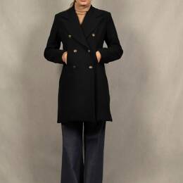 Manteau 3/4 Femme en Laine Bleu Marine - SOEUR