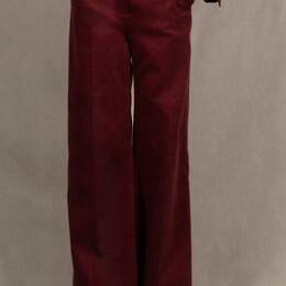 Pantalon Femme Large  en Velours Côtelé Bordeaux – Certitude