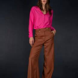 Pantalon Femme Large Laine Terra Cotta - Certitude