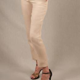 Pantalon Tailleur Femme Fitté Lin Ivoire - Conception
