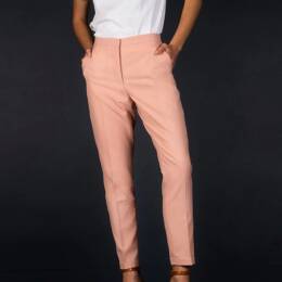 Pantalon Tailleur Femme Fitté Laine  Rose Ballerine - Conception