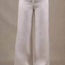 Pantalon Femme Coupe Flare Lin Blanc - Certitude