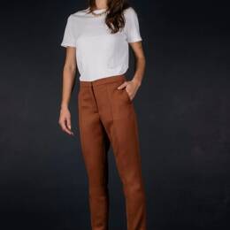 Pantalon Tailleur Femme Fitté Laine Terra Cotta - Conception